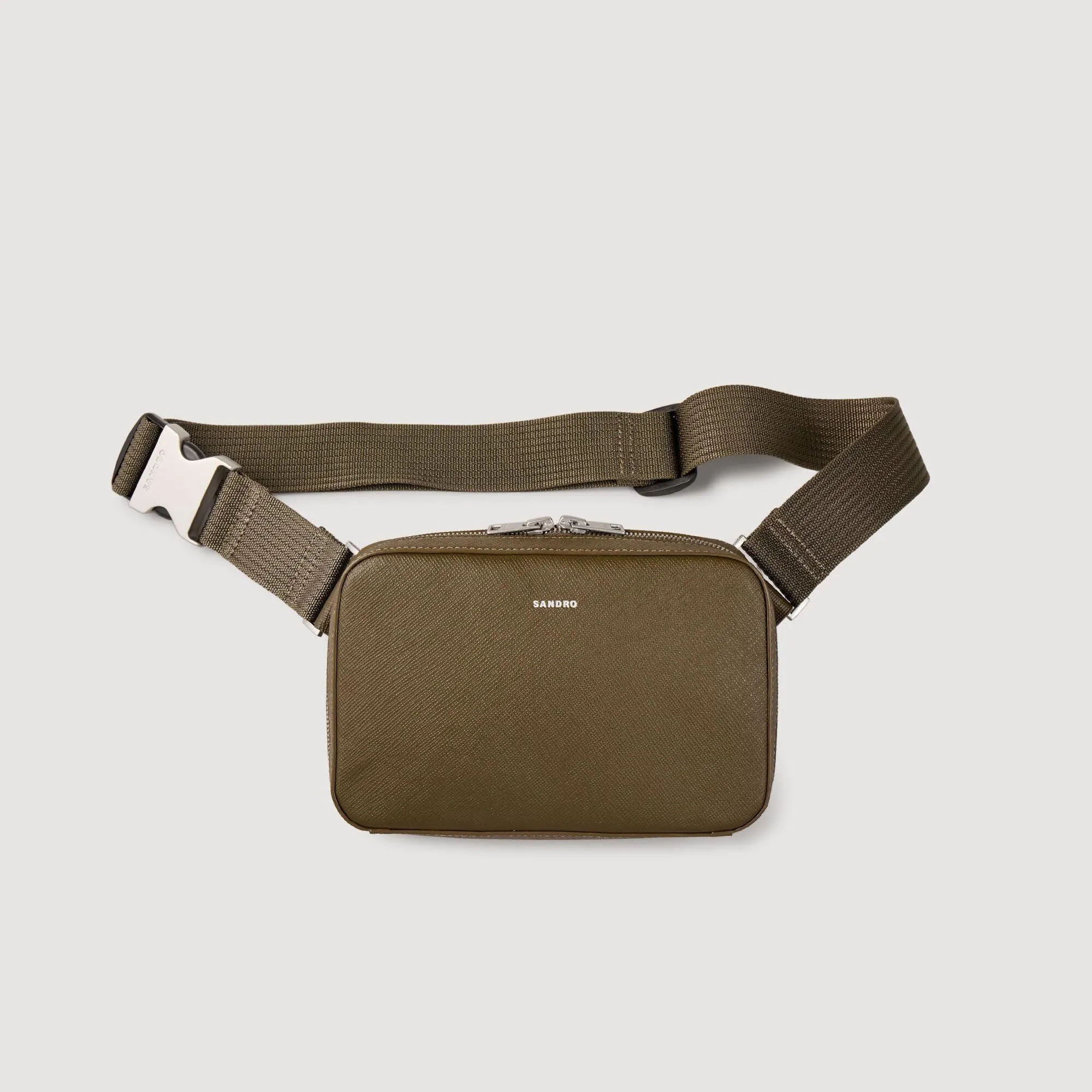 Brick Bag Saffiano Small Recycled Leather Bag Olive Green.