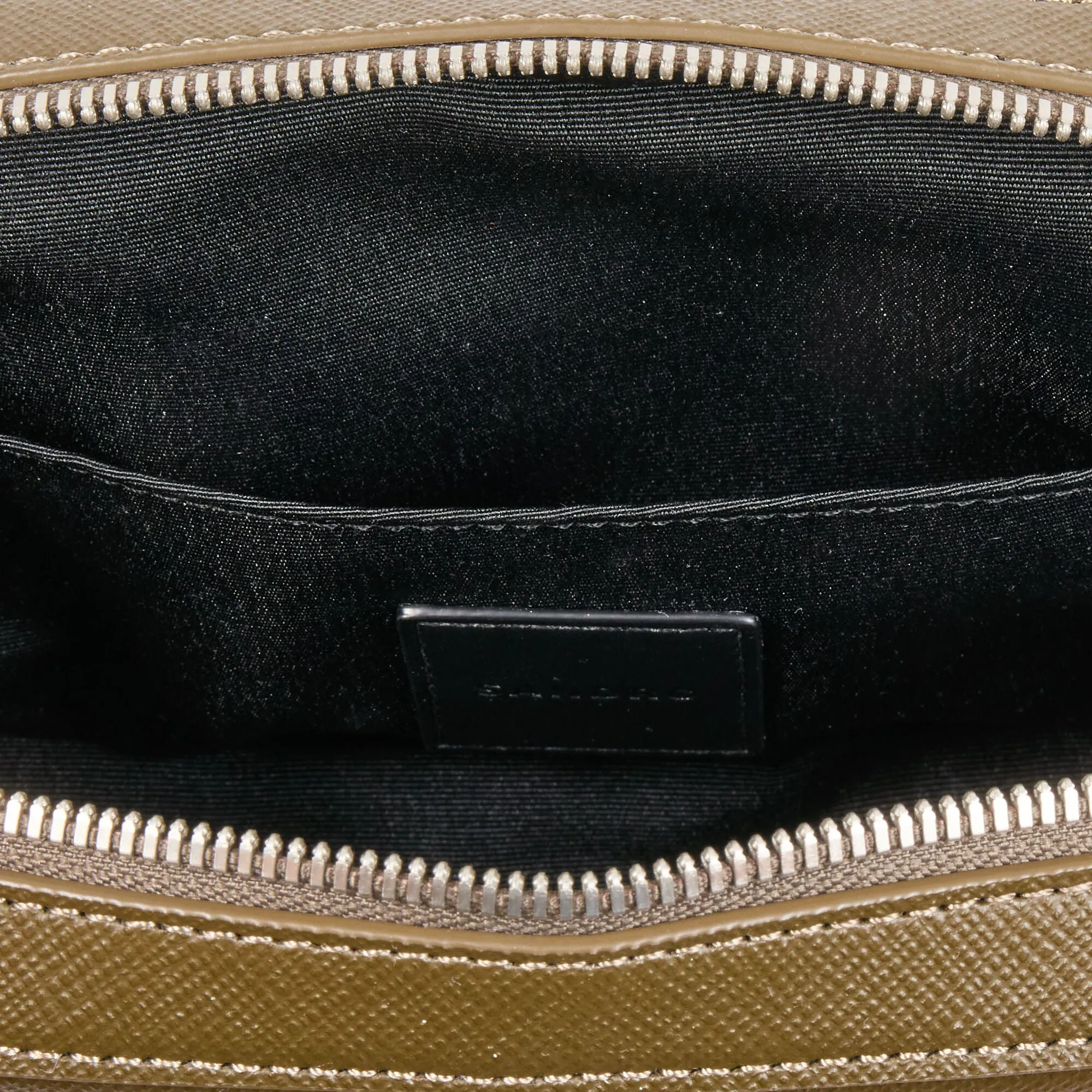 Brick Bag Saffiano Small Recycled Leather Bag Olive Green.