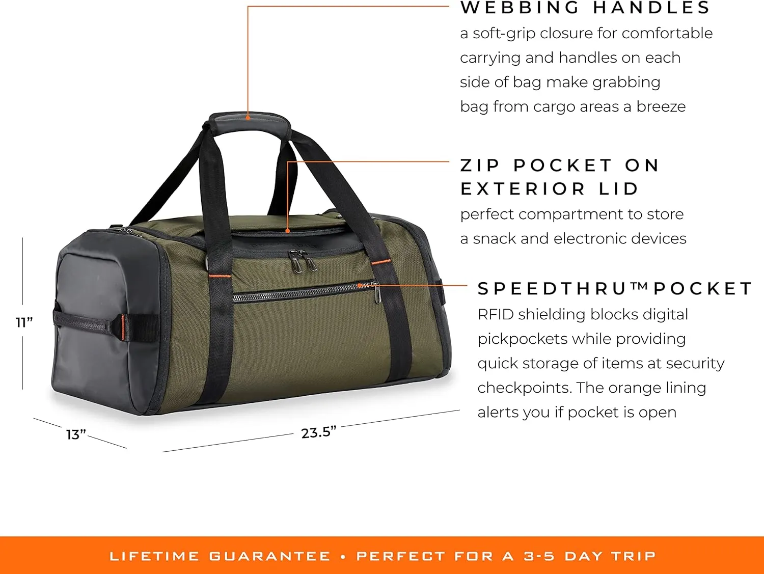 Briggs & Riley Duffle Bag, Hunter, us:one size