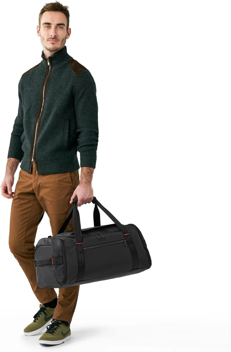 Briggs & Riley Large Travel Duffle Bag for Planes & Gym - Carry On Bag for Women & Men, Weekender & Overnight Luggage, Fits Most Overhead Bins, Adjustable Shoulder Strap - ZDX Collection, Black