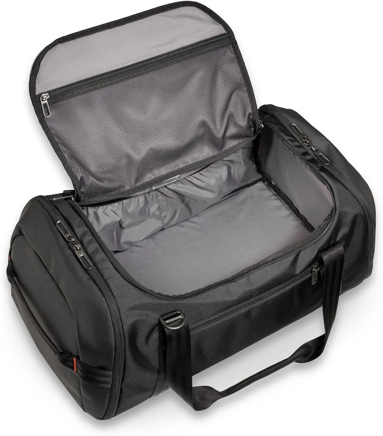 Briggs & Riley Large Travel Duffle Bag for Planes & Gym - Carry On Bag for Women & Men, Weekender & Overnight Luggage, Fits Most Overhead Bins, Adjustable Shoulder Strap - ZDX Collection, Black