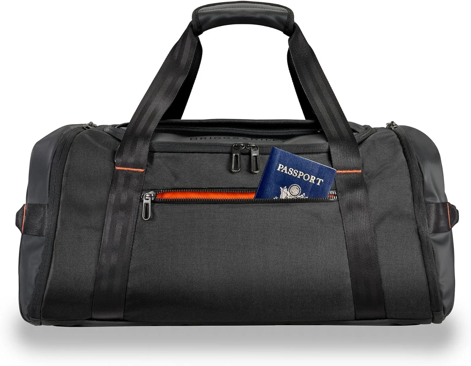 Briggs & Riley Large Travel Duffle Bag for Planes & Gym - Carry On Bag for Women & Men, Weekender & Overnight Luggage, Fits Most Overhead Bins, Adjustable Shoulder Strap - ZDX Collection, Black