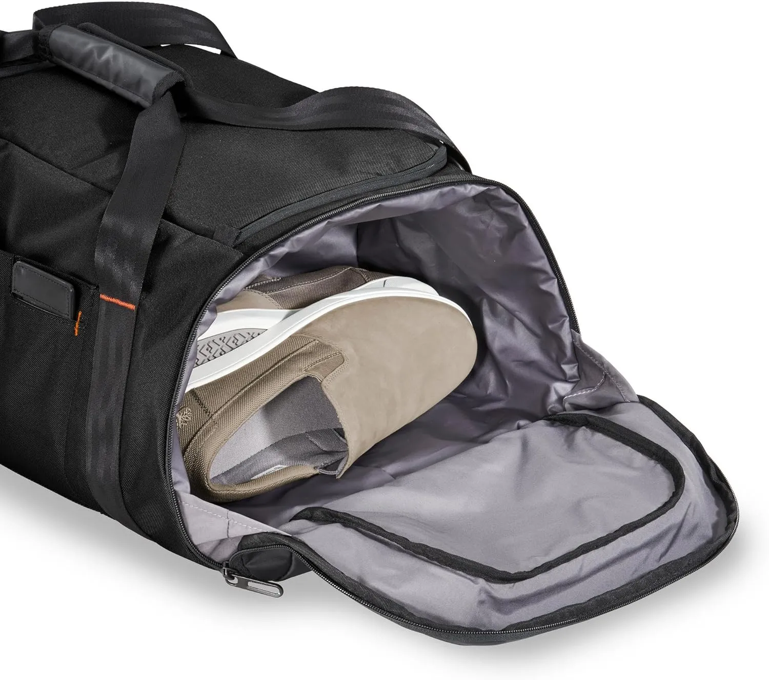 Briggs & Riley Large Travel Duffle Bag for Planes & Gym - Carry On Bag for Women & Men, Weekender & Overnight Luggage, Fits Most Overhead Bins, Adjustable Shoulder Strap - ZDX Collection, Black