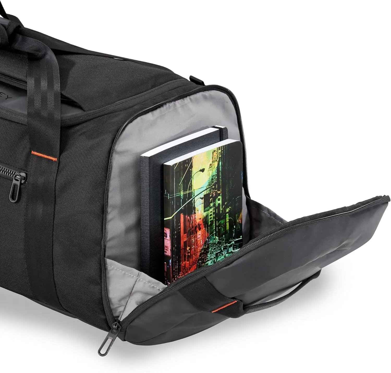 Briggs & Riley Large Travel Duffle Bag for Planes & Gym - Carry On Bag for Women & Men, Weekender & Overnight Luggage, Fits Most Overhead Bins, Adjustable Shoulder Strap - ZDX Collection, Black