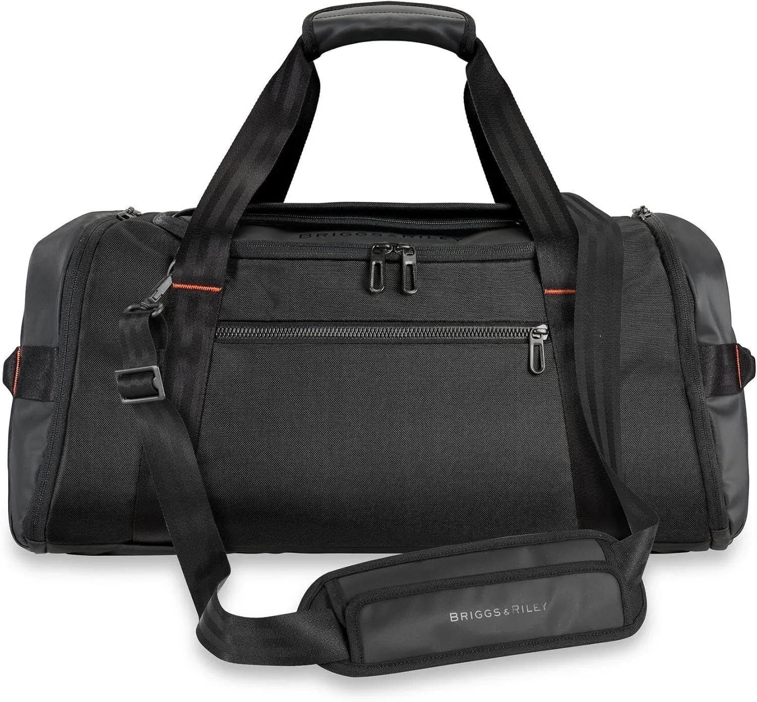 Briggs & Riley Large Travel Duffle Bag for Planes & Gym - Carry On Bag for Women & Men, Weekender & Overnight Luggage, Fits Most Overhead Bins, Adjustable Shoulder Strap - ZDX Collection, Black