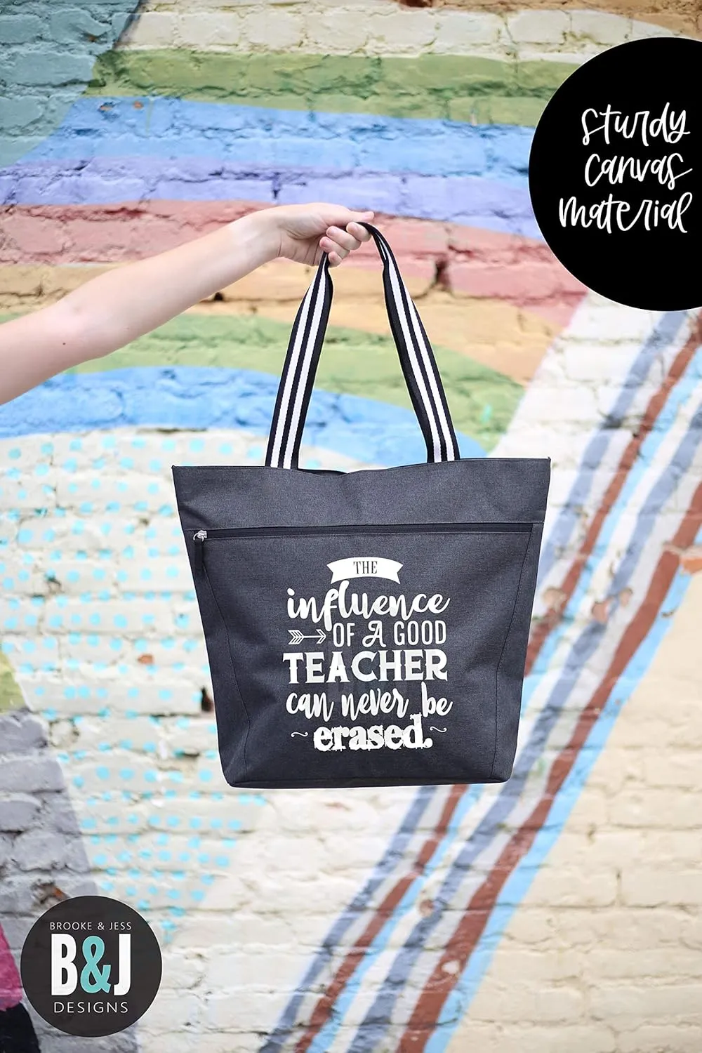 Brooke & Jess Designs Teacher Tote Bag for Work - Teacher Handbag Gifts for Women, Teacher Bag Best Teacher Appreciation Gift