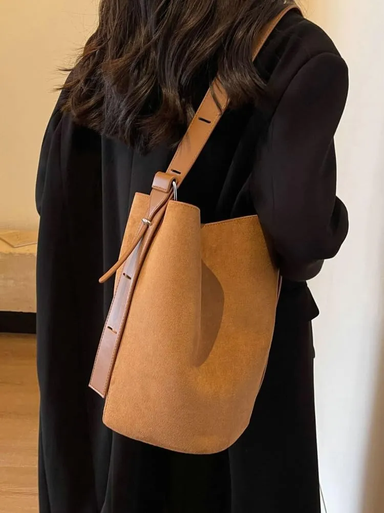 Bucket Bags Purse for Women Matte Leather Shoulder Bag Vintage Hobo Bag Crossbody Bag Slouchy Tote Handbag