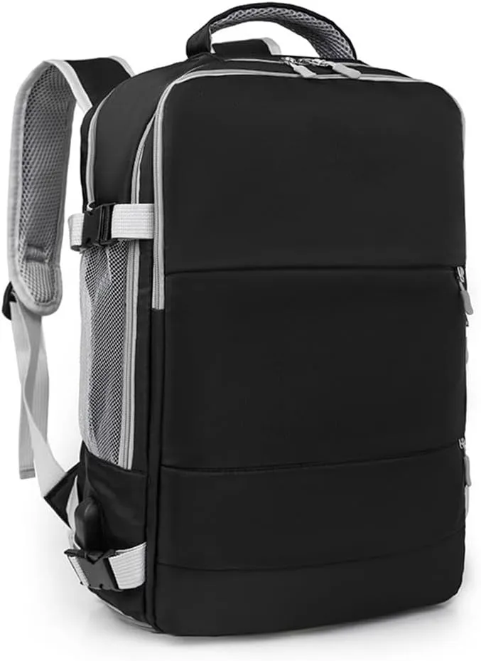 Business Smart Backpack， Waterproof fit 15.6 Inch Laptop Backpack，with USB Charqing Port,Travel Durable Backpack（black，Cross zipper）