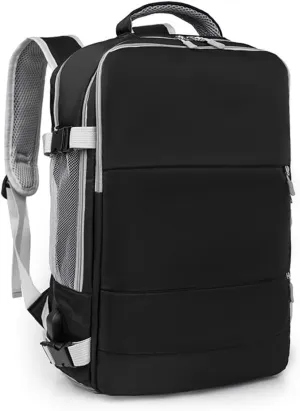Business Smart Backpack， Waterproof fit 15.6 Inch Laptop Backpack，with USB Charqing Port,Travel Durable Backpack（black，Cross zipper）