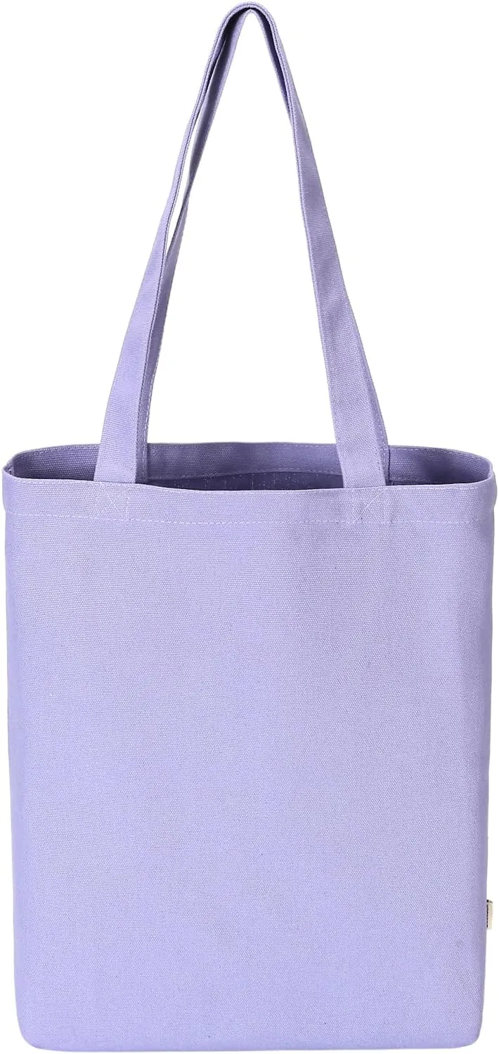 Canvas Book Tote Bag for Women Library Cloth Reusable Grocery Bags