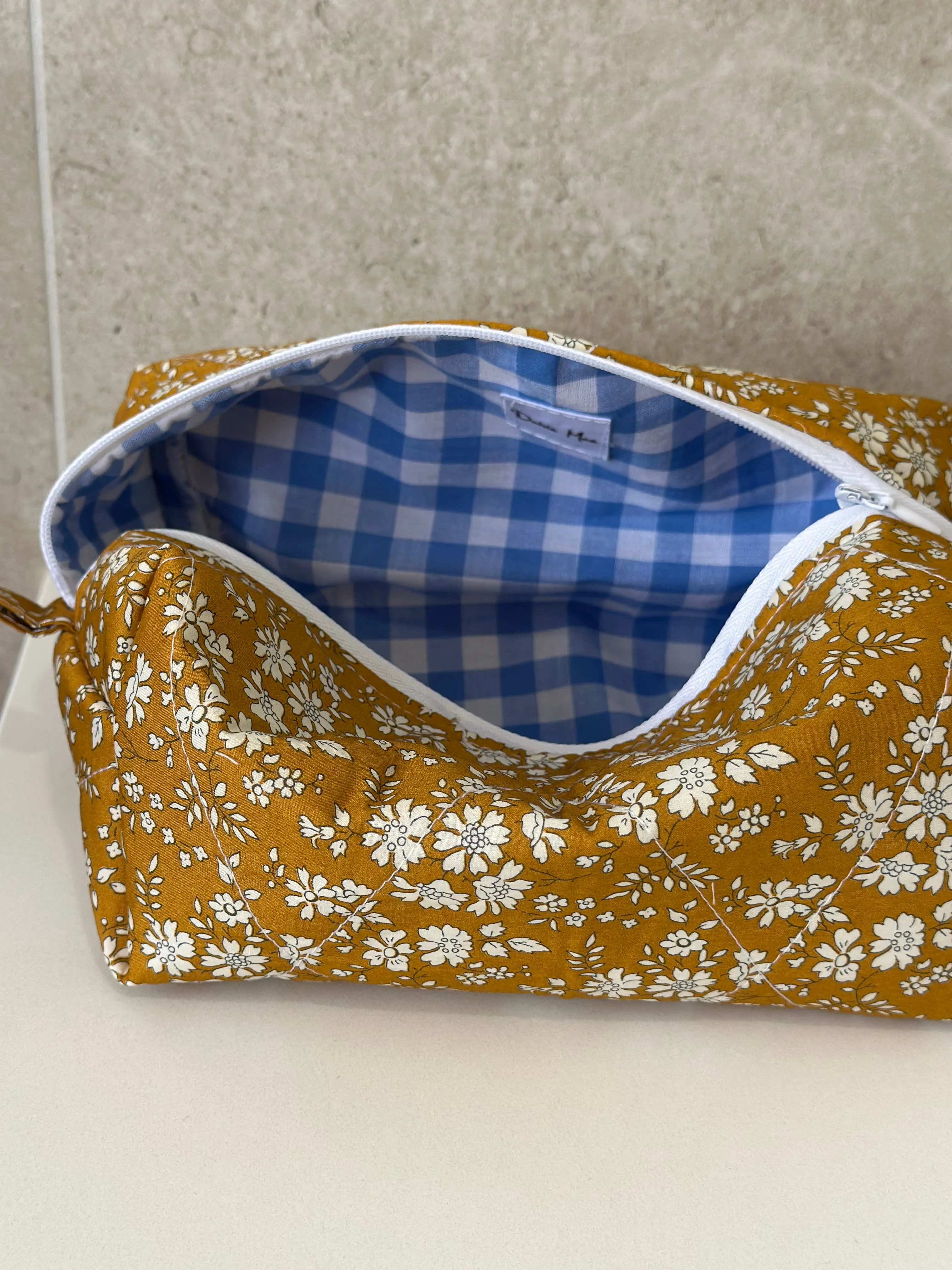 Capel Mustard Liberty   Blue Gingham Bag