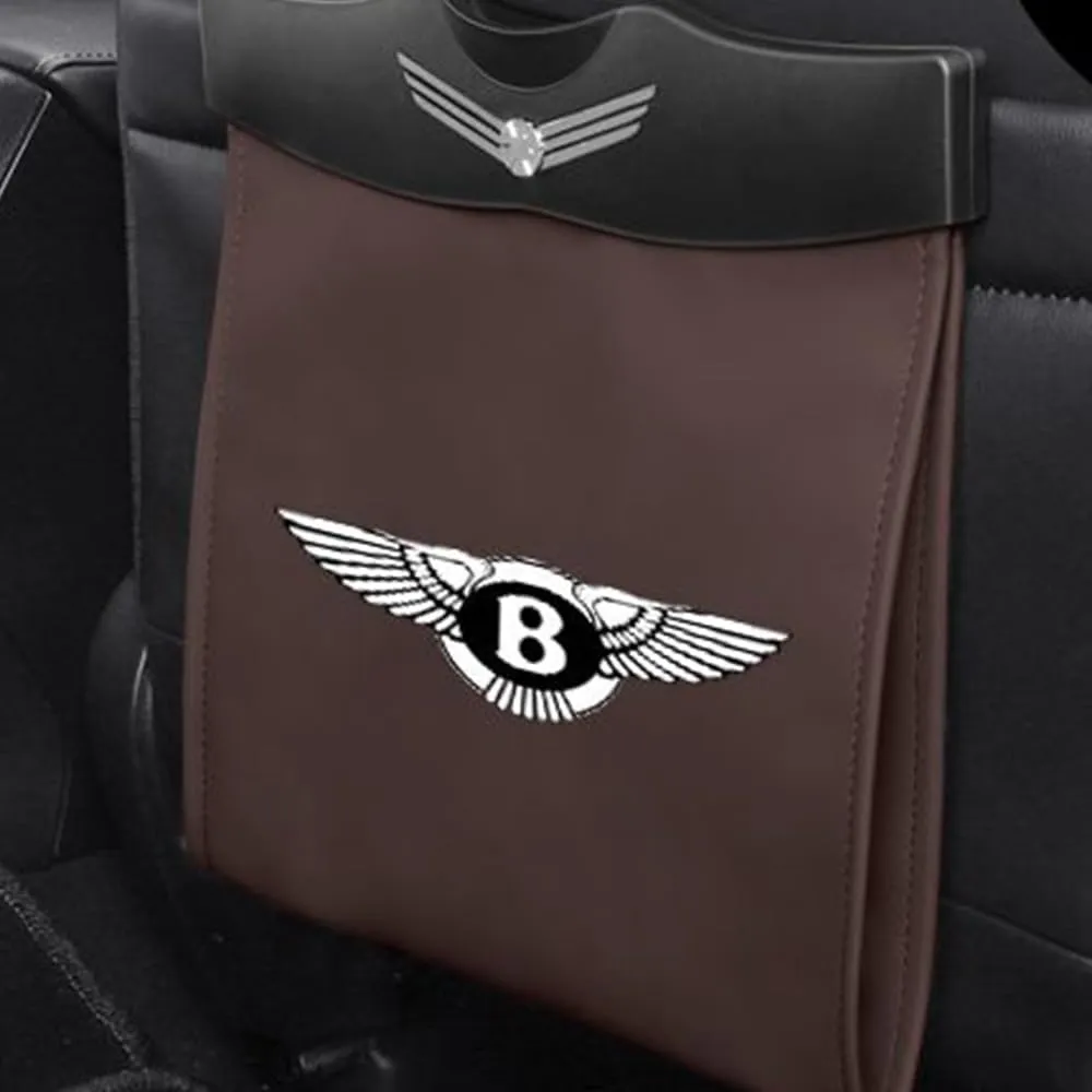 Car Garbage Bags for Bentley Flying Spur/Continental/Bentayga/Mulsanne/Arnage Car Storage Box Leak Proof Garbage Container Portable Trash Can Multi-Functional Car Accessories,Brown
