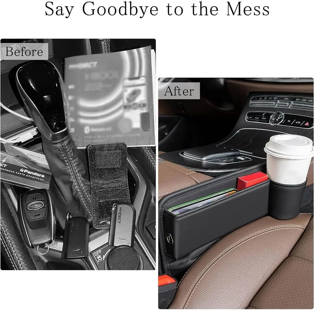Car Seat Gap Filler Organizer for Nissan Qashqai 2 I (NJ10) 2008 2009 2010 2011 2012 2013 2014, Car Gap Filler Car Seat Storage Box Seat Gap Storage Box Car Accessories,Black