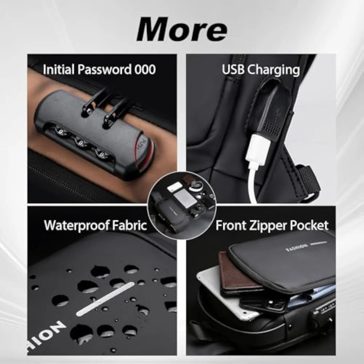 Carbon Fiber Streamline Anti-theft Sling Bag, Sling Backpack USB Waterproof Chest Daypack for Travel Gym Sports (D)