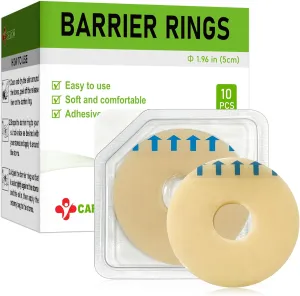 Carbou Ostomy Barrier Rings-Outer Diameter: 2" (50mm) 3.5mm Thickness,Compatible with All Bag Types and Brands (2" (Pack of 10))