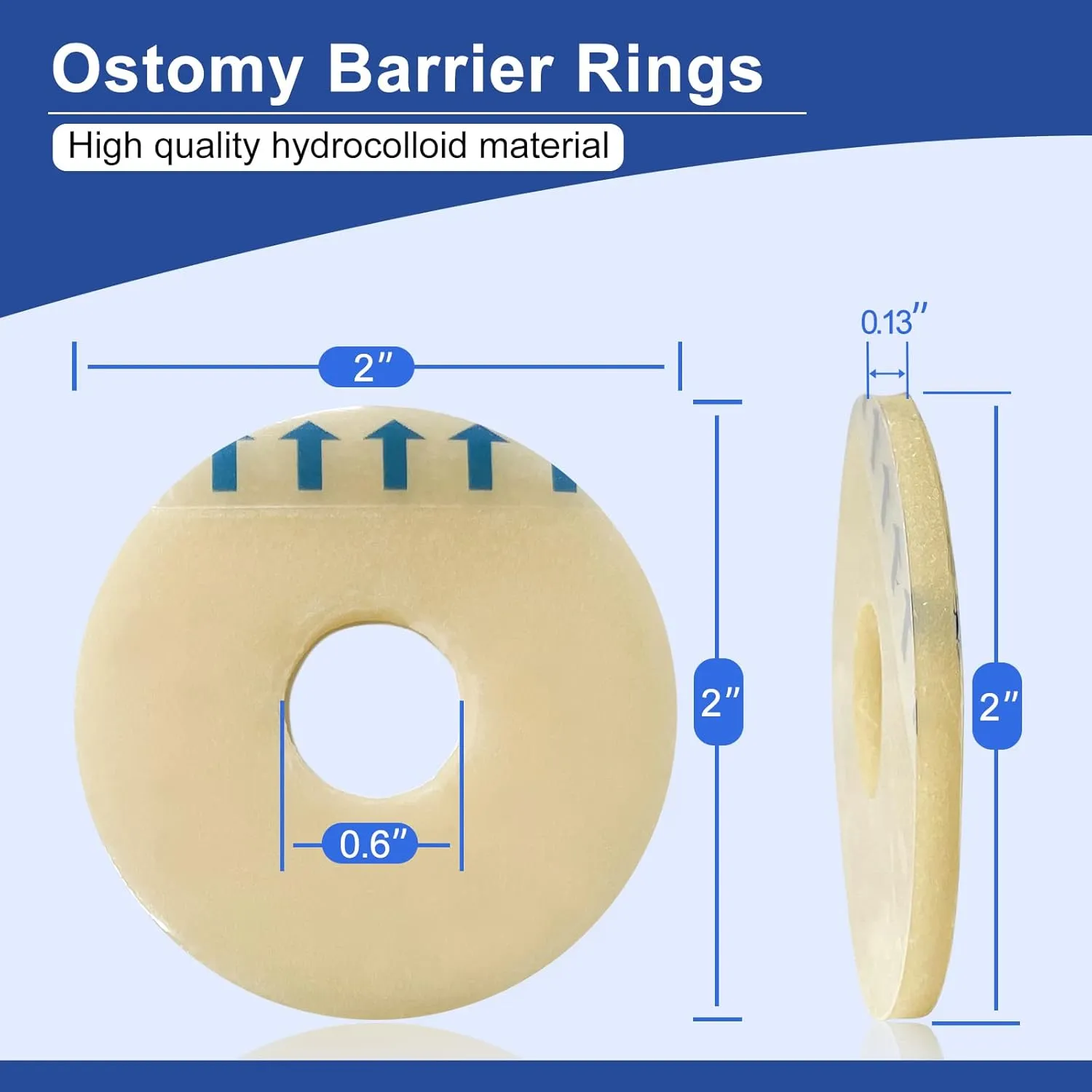Carbou Ostomy Barrier Rings-Outer Diameter: 2" (50mm) 3.5mm Thickness,Compatible with All Bag Types and Brands (2" (Pack of 10))