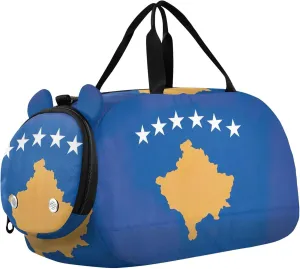 Carry on Duffel Bag for Boys Weekender Overnight Kosovo Flag Duffle Bags for Traveling Tote Kids Dance Duffle