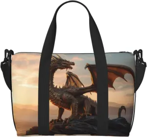 Carry On Duffle Bags Overnight Weekender Bags for Women, Sky Sunset Bronze Dragon Personal Item Travel Bag, Travel Essentials Sport Gym Bag for Men Women