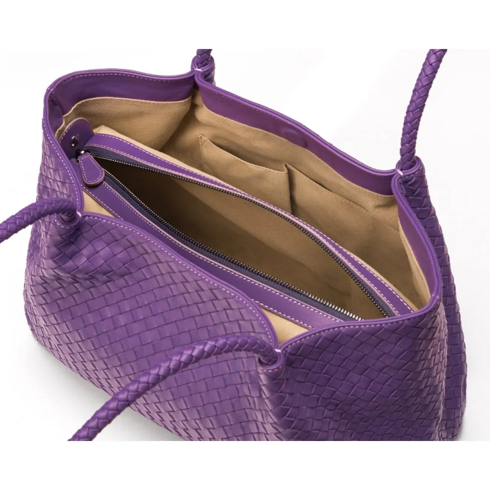 Cassidy Woven Slouchy Bag - Purple