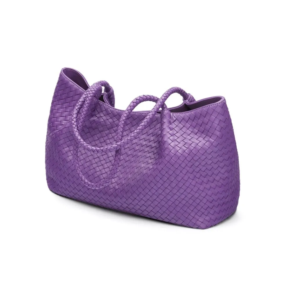 Cassidy Woven Slouchy Bag - Purple