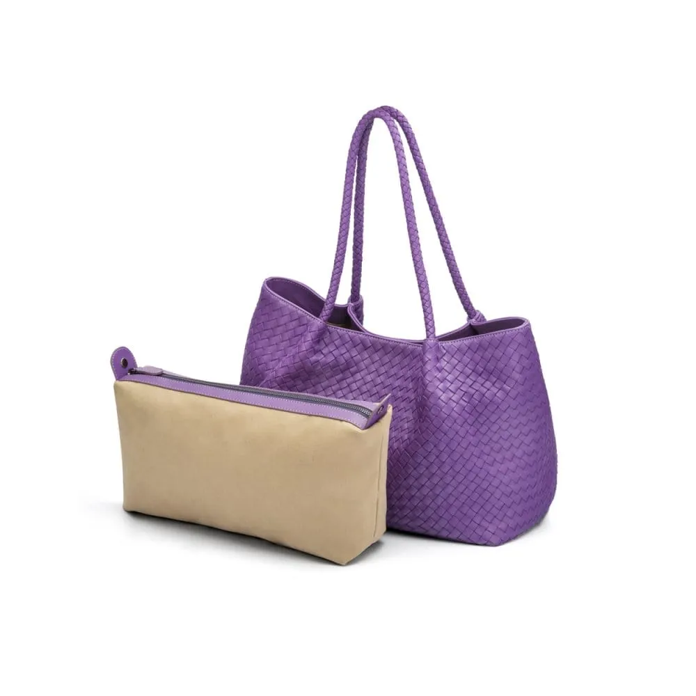 Cassidy Woven Slouchy Bag - Purple