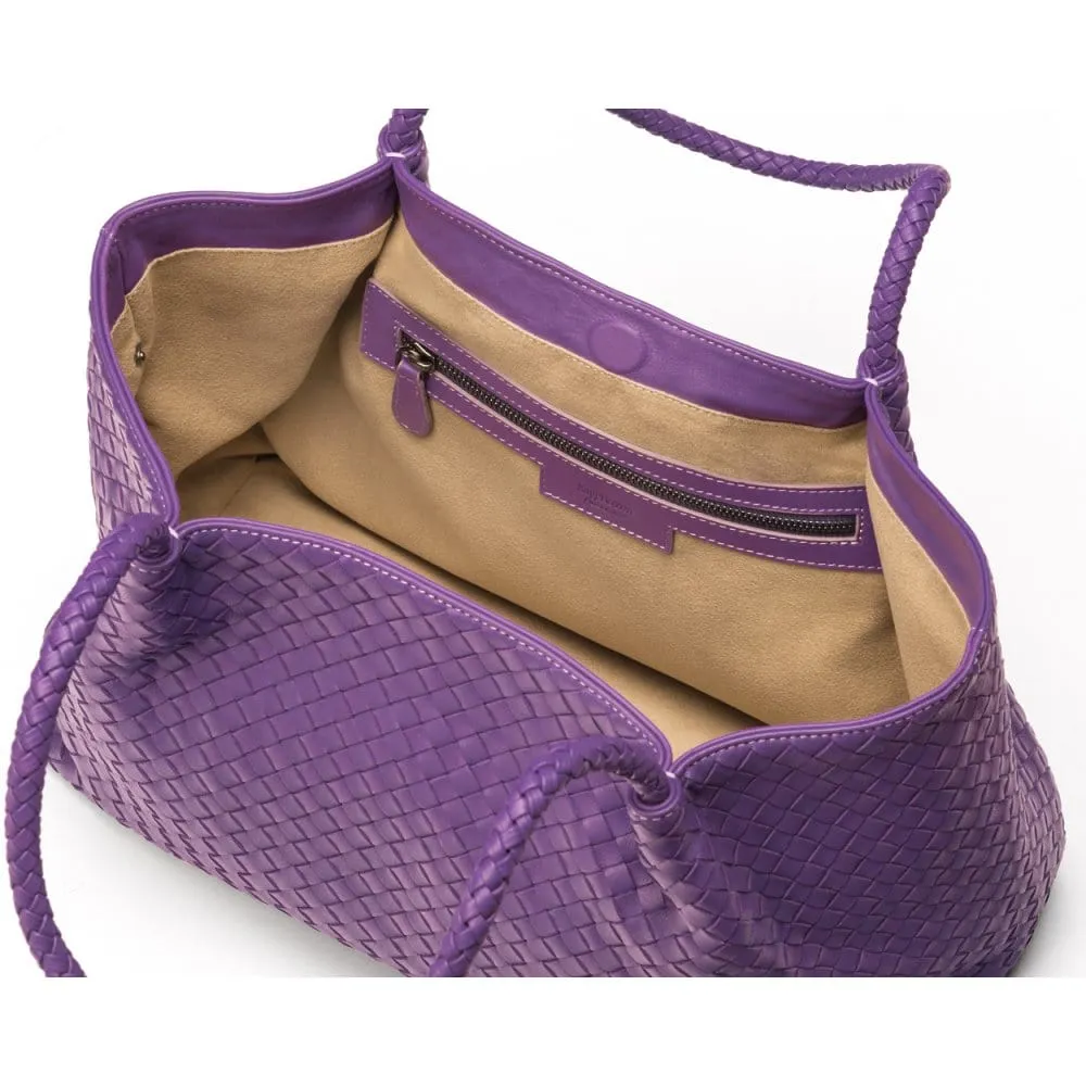 Cassidy Woven Slouchy Bag - Purple