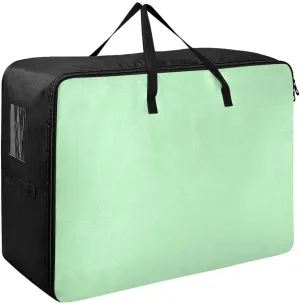 Celadon Green Storage Bags, 27.5x19.7x11 In, Reusable and Sustainable Storage Organizer for Clothes, Bedding, Comforter