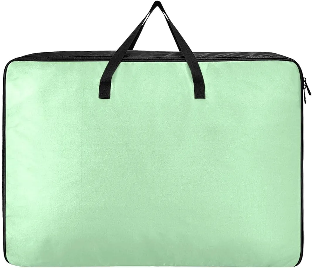 Celadon Green Storage Bags, 27.5x19.7x11 In, Reusable and Sustainable Storage Organizer for Clothes, Bedding, Comforter