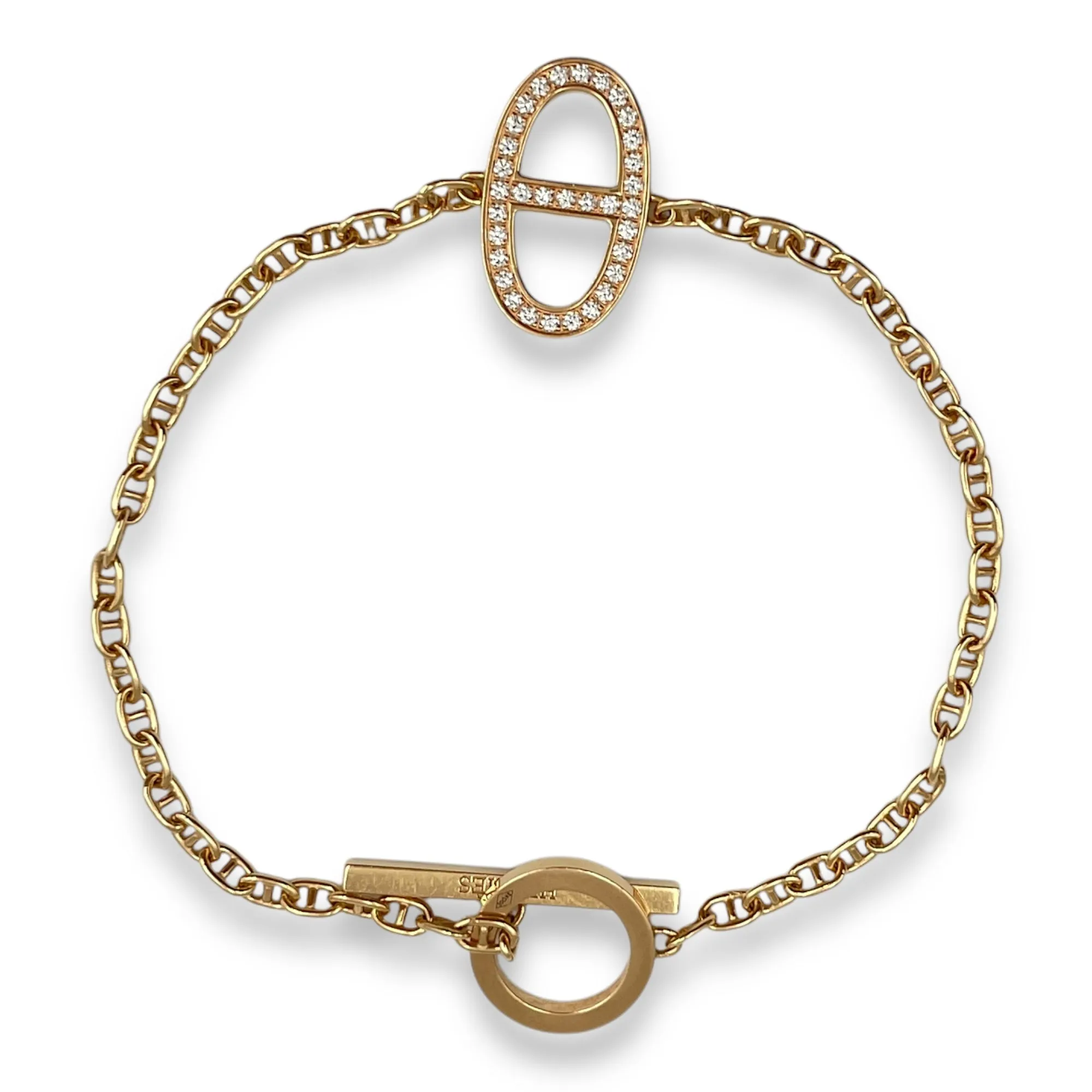 Chaine D'ancre Contour SH Diamond Bracelet in Rose Gold Hardware
