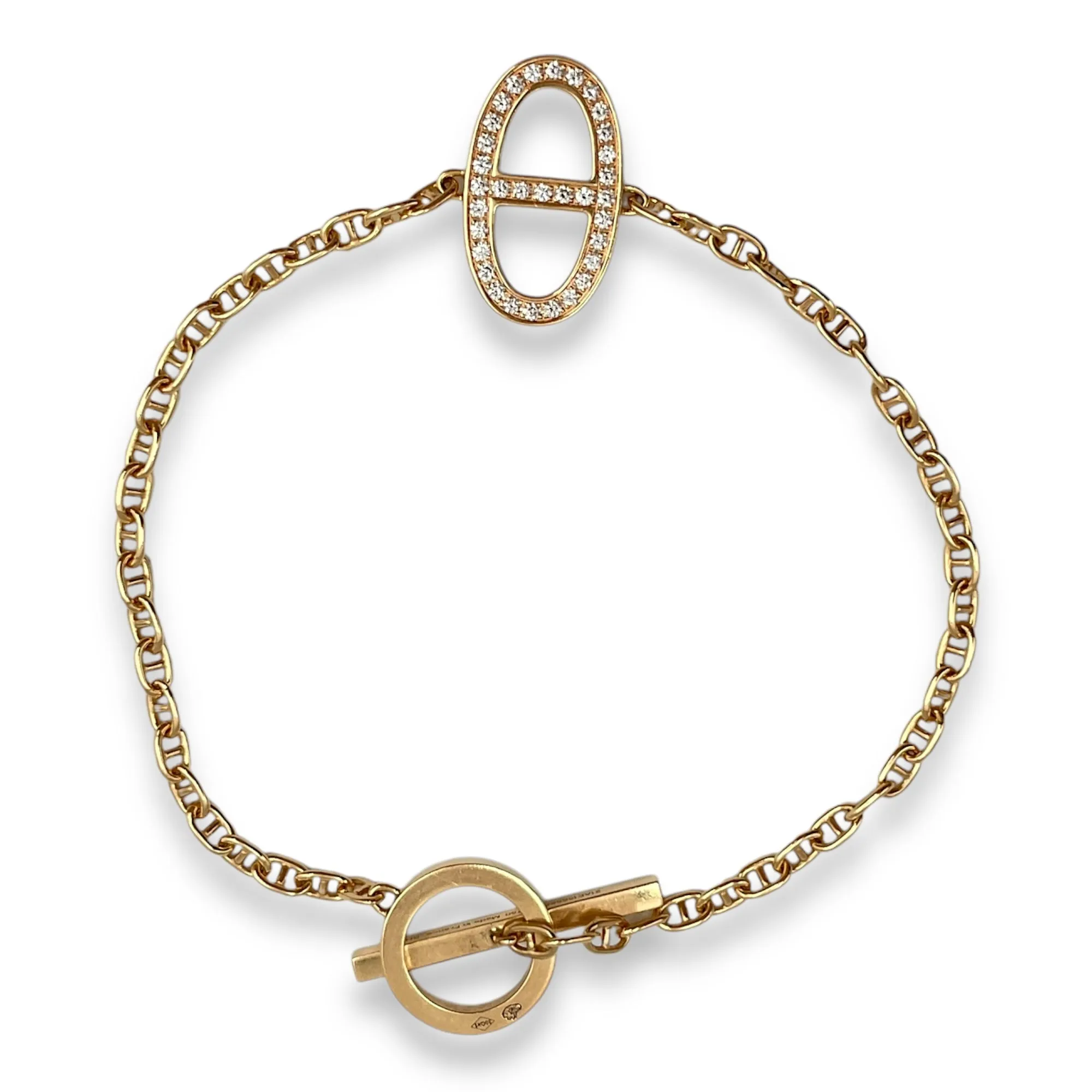 Chaine D'ancre Contour SH Diamond Bracelet in Rose Gold Hardware
