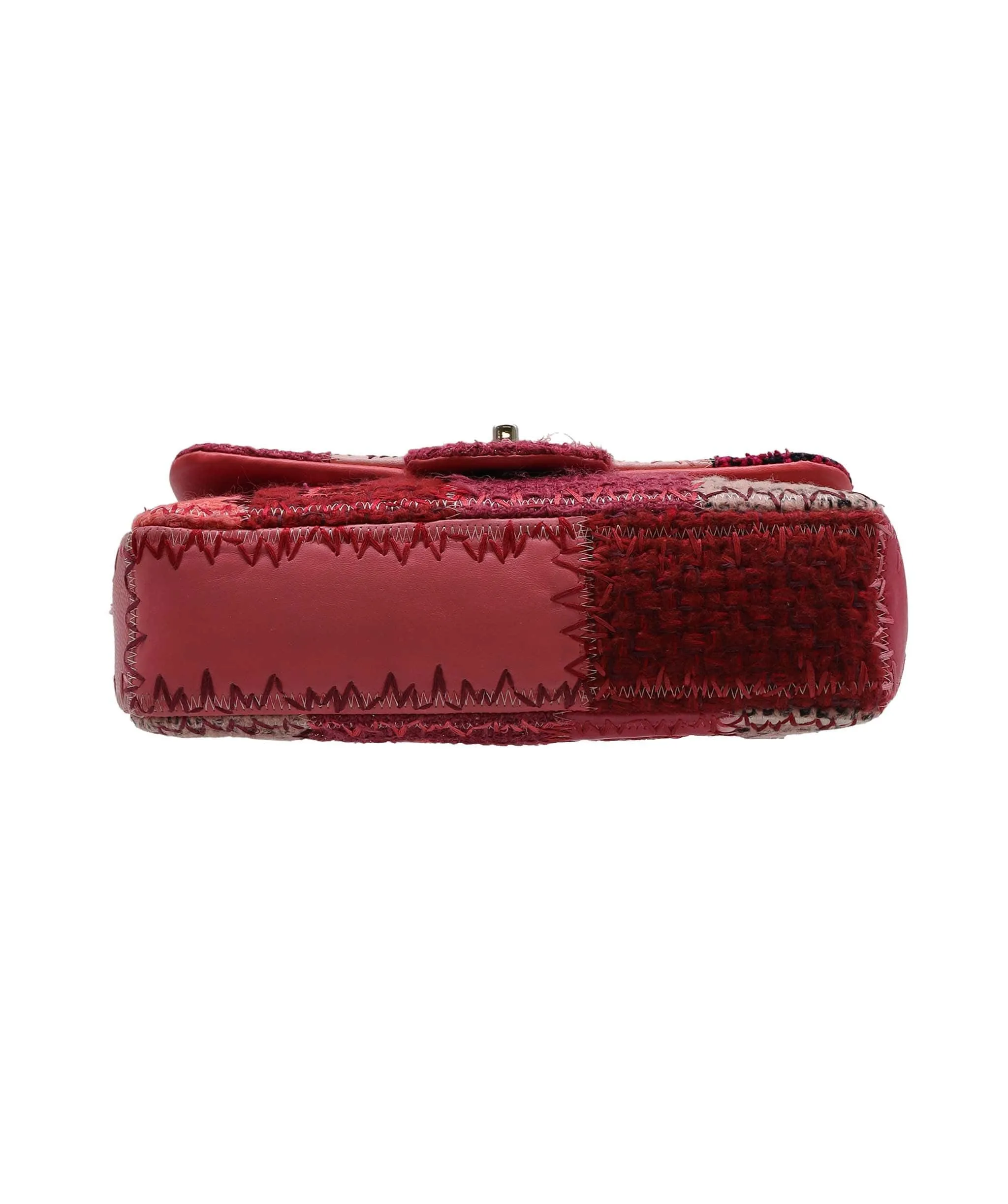 CHANEL CHAIN SHOULDER BAG PATCHWORK MULTICOLOR CANVAS LEATHER DXBS2197