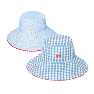 Cherry Gingham Reversible Sun Hat - قبعة