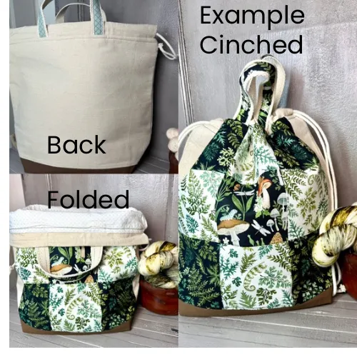 Chicken Patchwork Project Bag (teal)