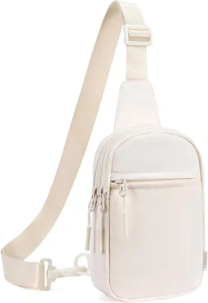 CHOLISS Small Crossbody Bags for Women and Men, Sling Backpack Travel Bag Nylon, Beige