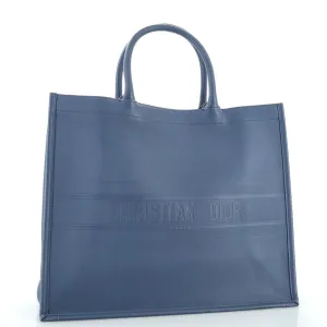 Christian Dior Book Tote Embossed Leather Large