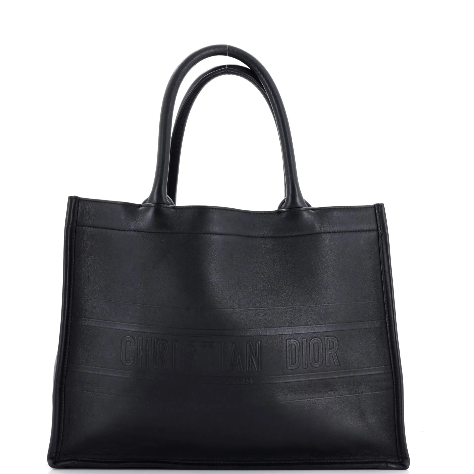 Christian Dior Book Tote Embossed Leather Medium