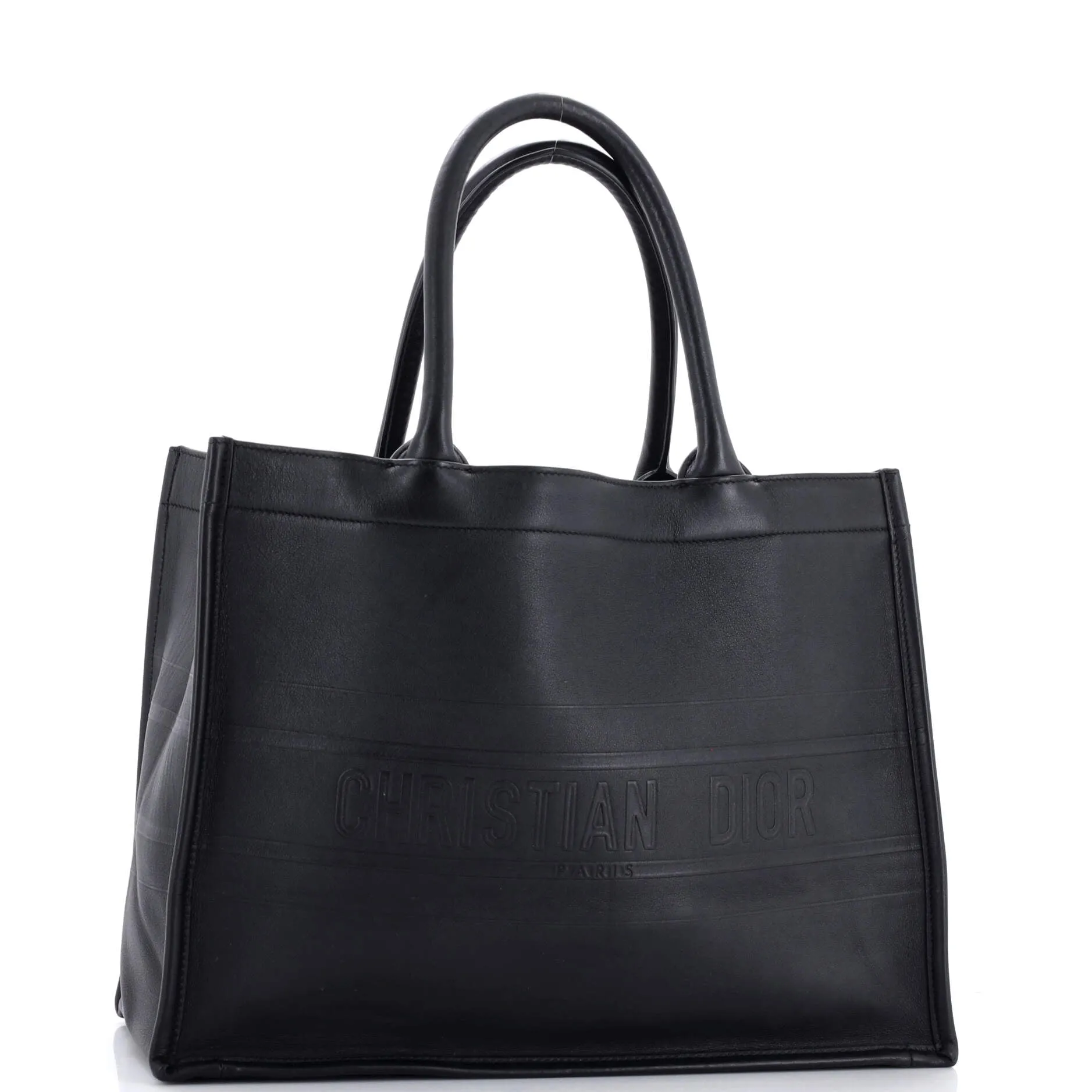 Christian Dior Book Tote Embossed Leather Medium