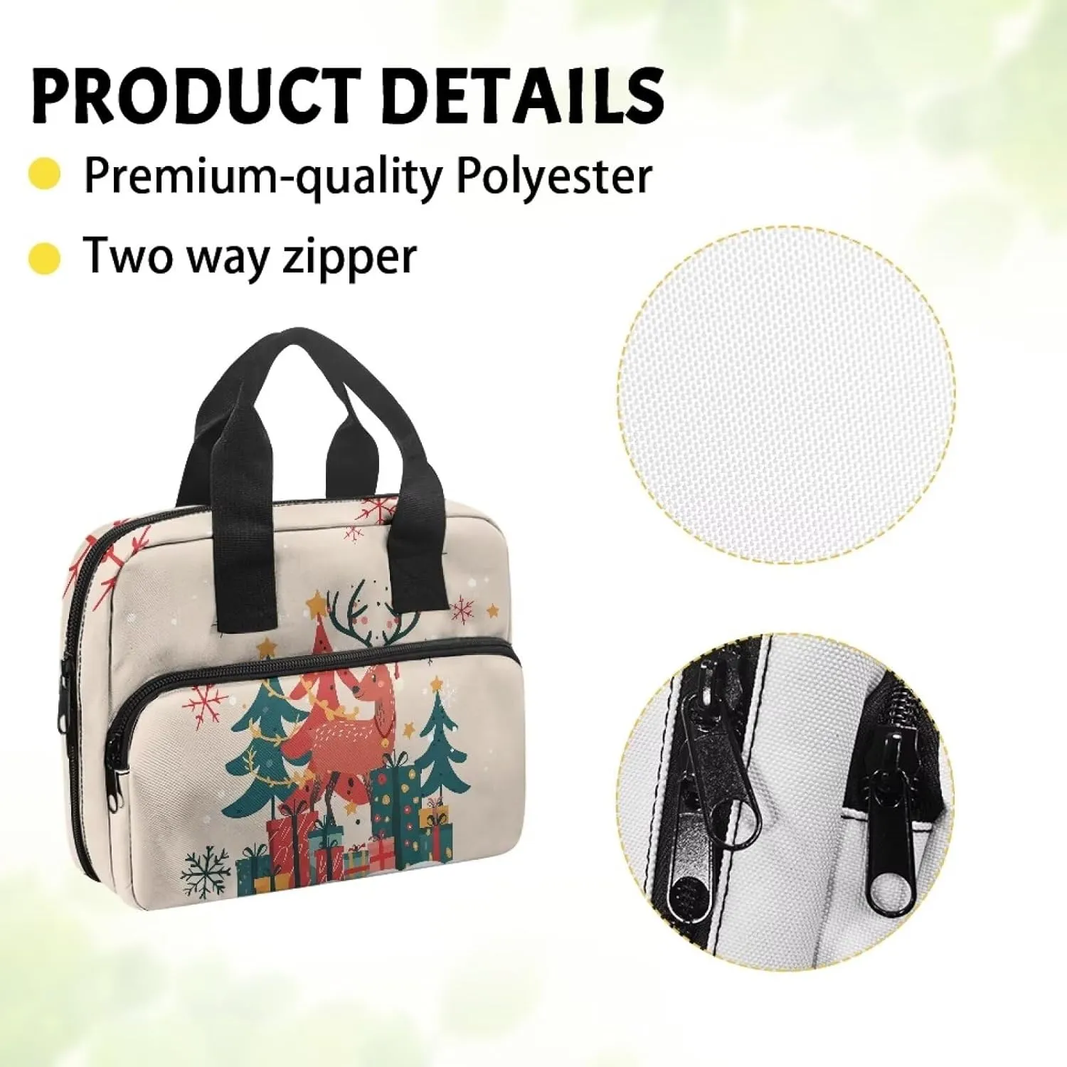 Christmas Deer Bible Cover Case for Women Men Large Bible Case with Top Handle Christmas Decoration Stylish Womens Bible Case for Church Worship