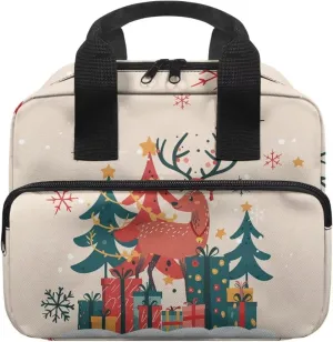 Christmas Deer Bible Cover Case for Women Men Large Bible Case with Top Handle Christmas Decoration Stylish Womens Bible Case for Church Worship