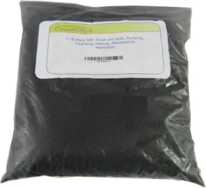CircuitOffice 1 LB Black Salt, Ritual and Spell, Purifying, Cleansing, Healing, Metaphysical, Meditation and Wicca