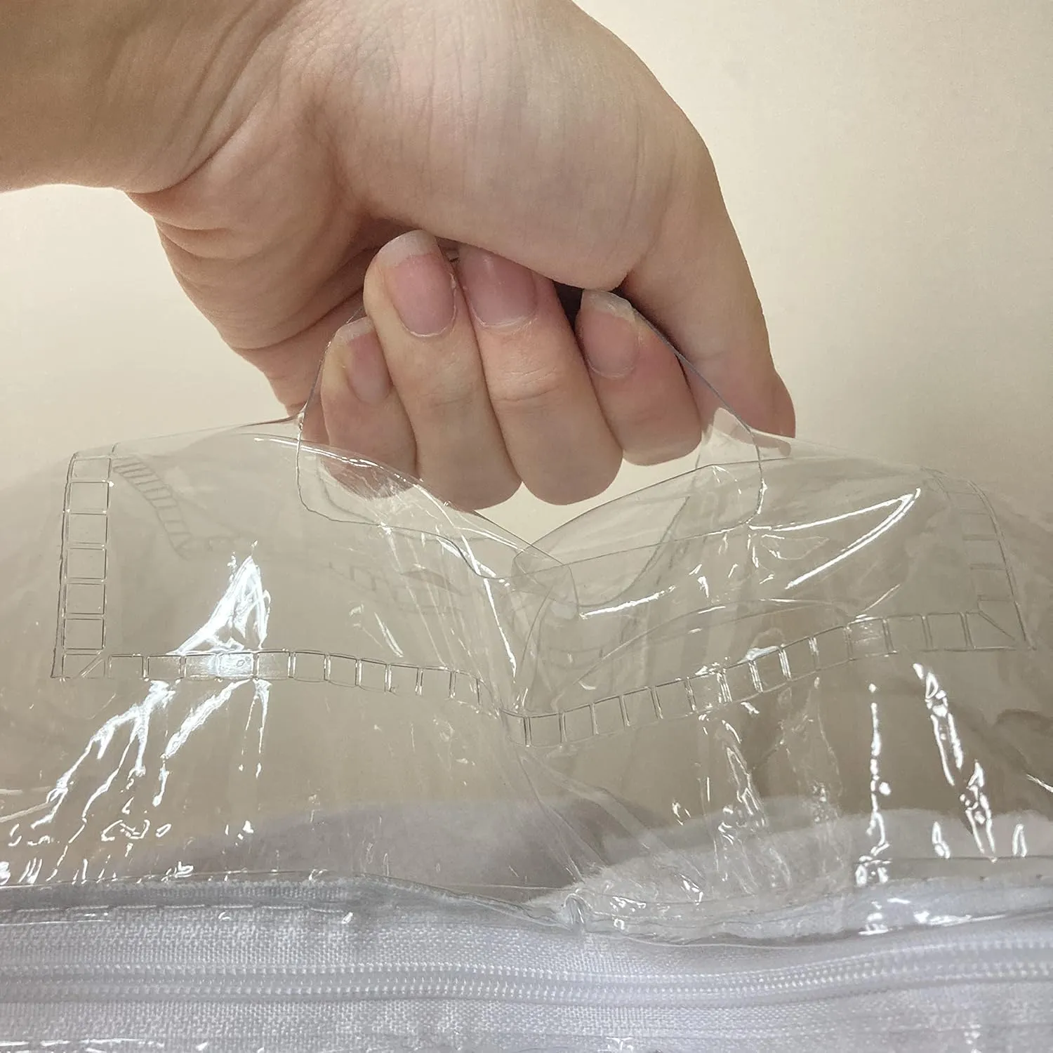 Clear Vinyl Zippered Storage Bags with Handle 24x27x8 Inch Pack of 12 for Blanket, Linen, Sweater, Bed Sheet, Quilt, Clothes, Pillow, Comforter, Foldable