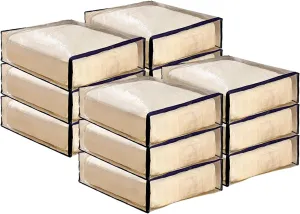Clear Vinyl Zippered Storage Bags with Handle 24x27x8 Inch Pack of 12 for Blanket, Linen, Sweater, Bed Sheet, Quilt, Clothes, Pillow, Comforter, Foldable