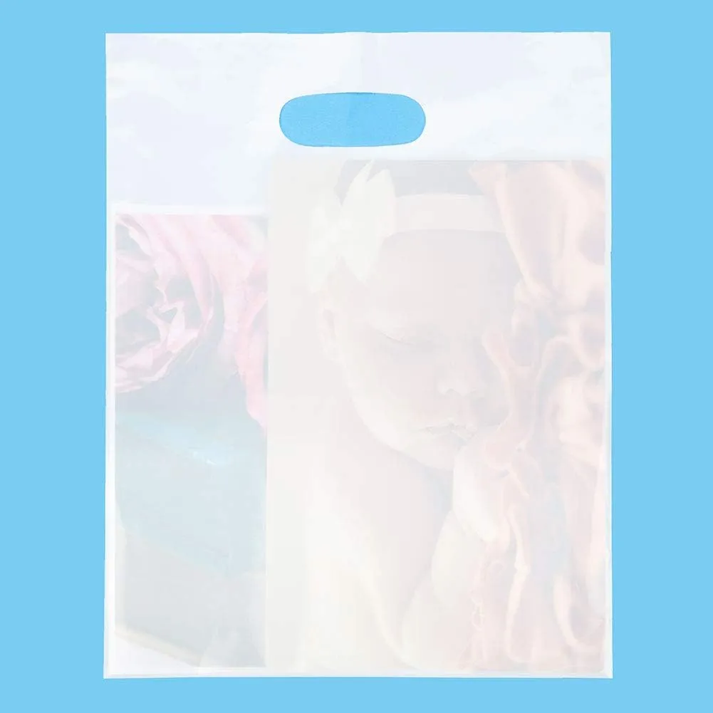 ClearBags 100 White Handle Bags 12x15, Extra Thick 2.25 Mil Retail Plastic Shopping Merchandise Gift Bags Tear Resistant Strong Durable Anti Stretch For Small Business LDPE Die Cut, 100% Recyclable