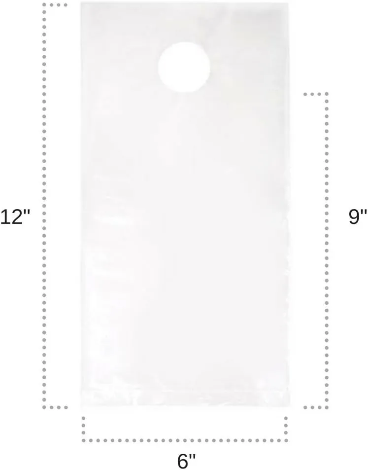 ClearBags 6 x 12 Door Hanger Bags for Door Knob Flyers Promotions Coupons | Clear Plastic Poly Hanging Bags for Mail Newspaper Bags with Hangers Protect Against Rain, Dirt, & Bugs | DK1 Pack of 1000