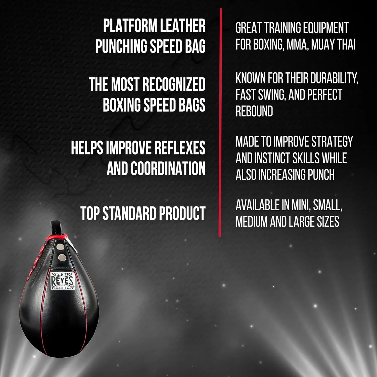 CLETO REYES Platform Leather Punching Speed Bag for Boxing, MMA, Muay Thai, Training Equipment