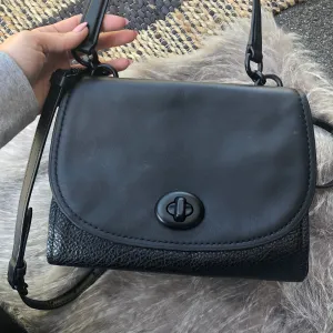 Coach Turnlock Leather Suede Crossbody