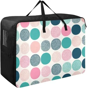 Colorful Polka Dots Storage Bag, 27.5x19.7x11 In, Reusable and Sustainable Space Saving Packing Totes for Moving Supplies Storage