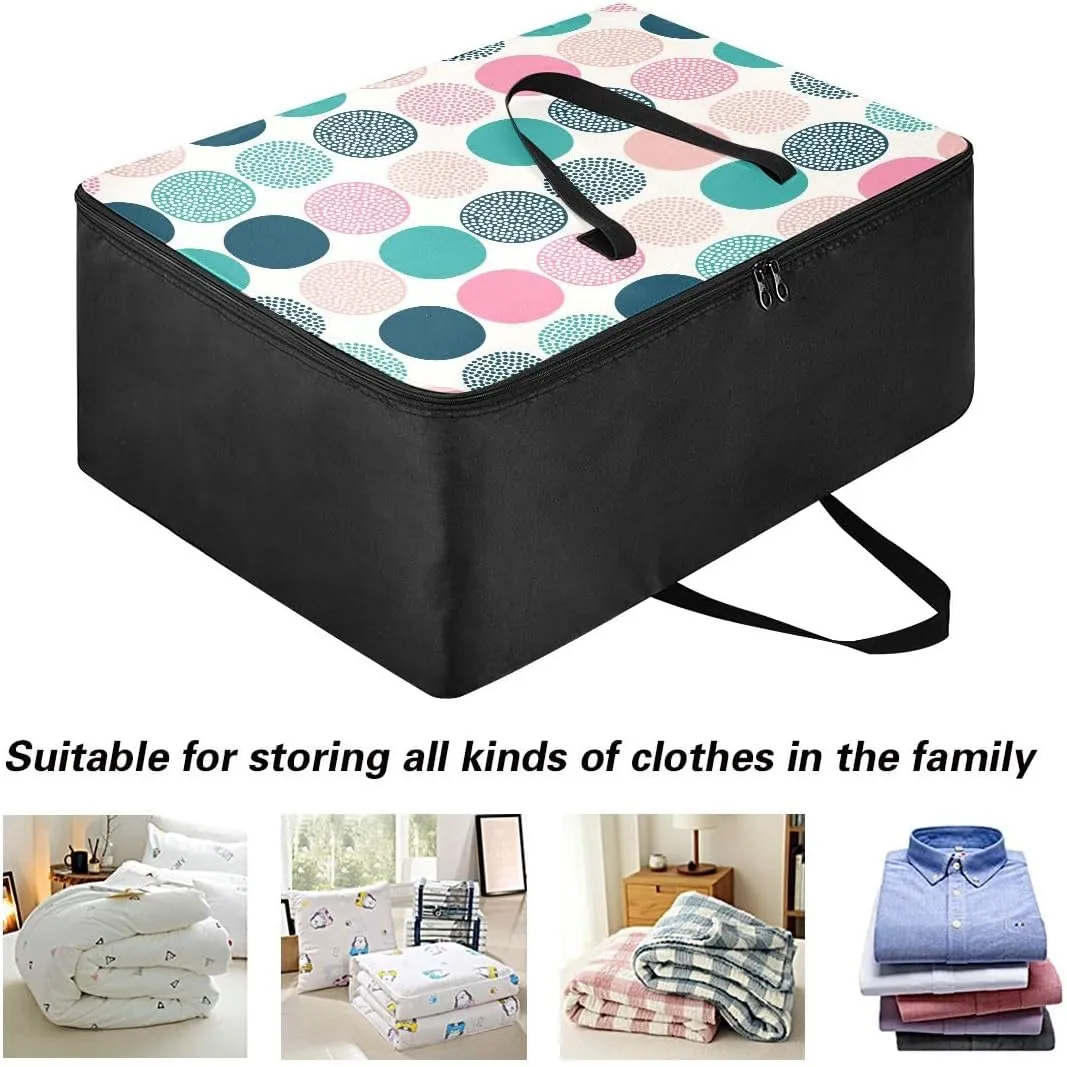 Colorful Polka Dots Storage Bag, 27.5x19.7x11 In, Reusable and Sustainable Space Saving Packing Totes for Moving Supplies Storage