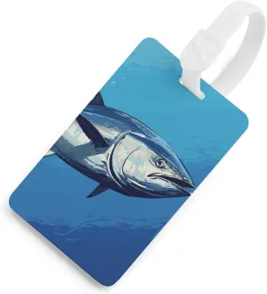 Colorful Tuna Luggage Tags Name ID Label Privacy Cover Easy Identification, Secure and Stylish for Men and Women Suitcases Handbag Backpack White-Style