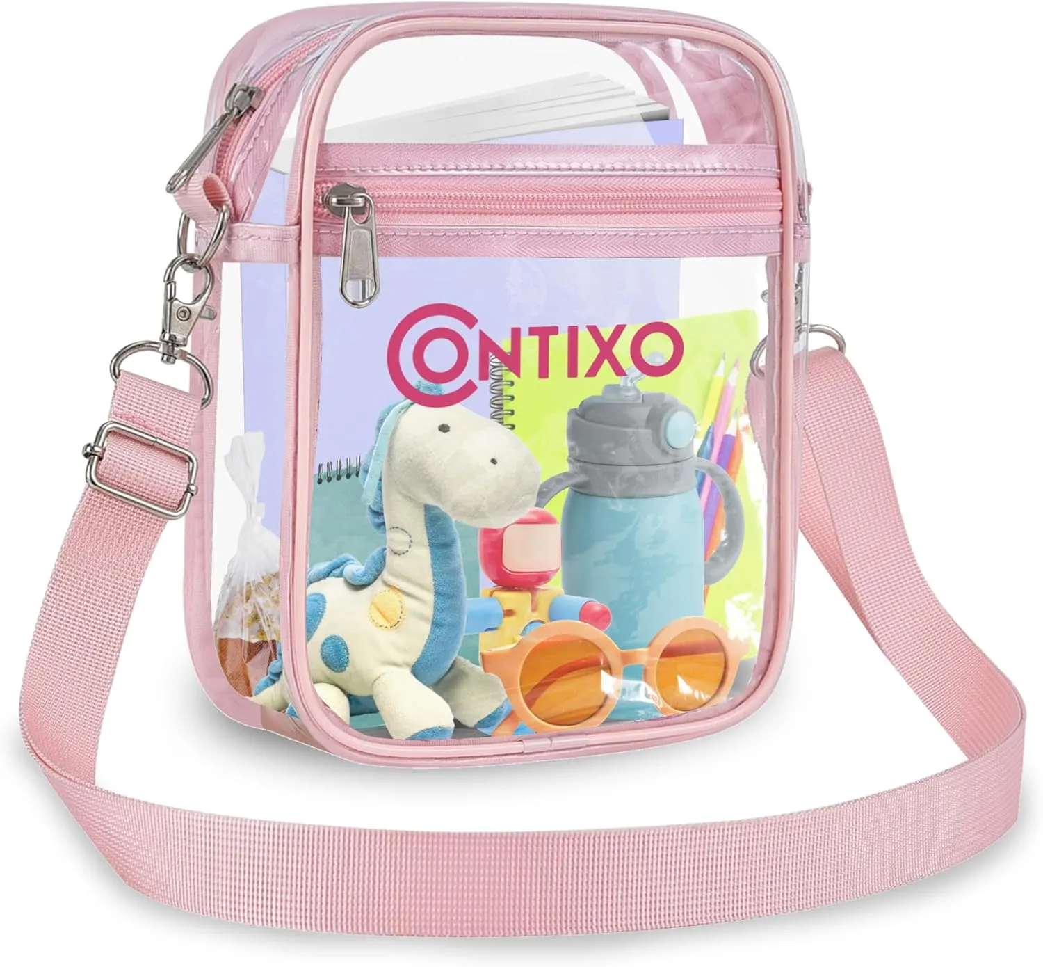 Contixo Clear Bag Stadium Approved - Clear Purses for Kids, Stadium Crossbody Messenger Bag for Concerts Sporting Events